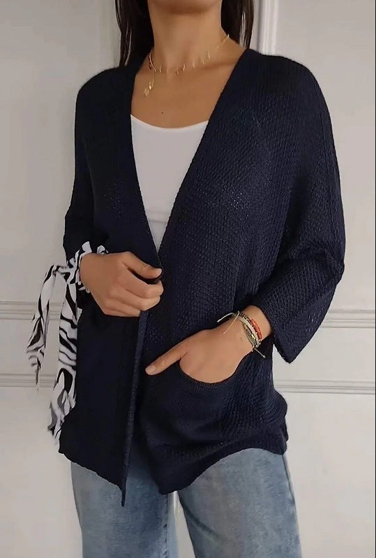 Damen lässige Strickjacke mit praktischen Taschen Sovae