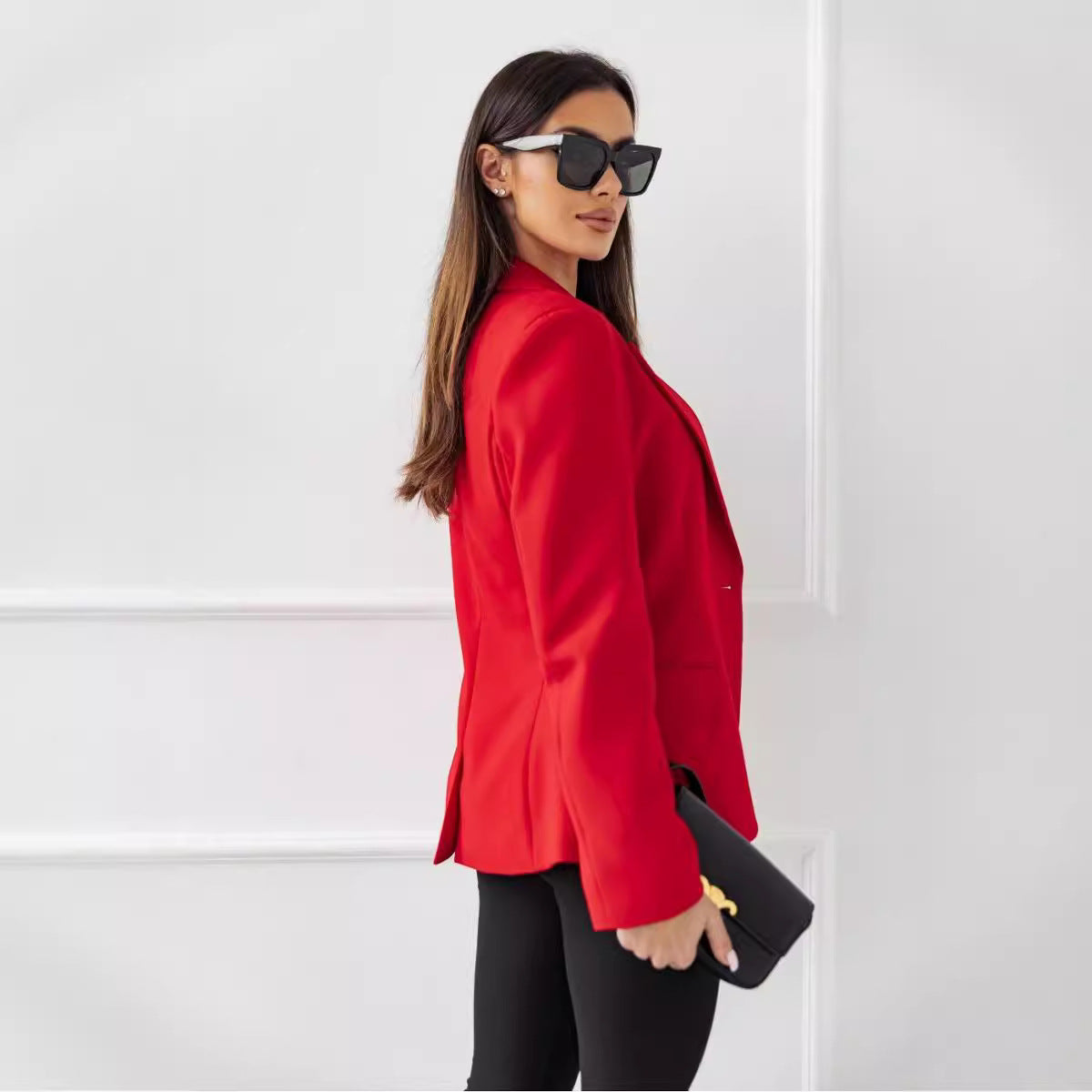 Damen modischer Blazer mit praktischen Taschen und eleganten Knopfdetails Sovae
