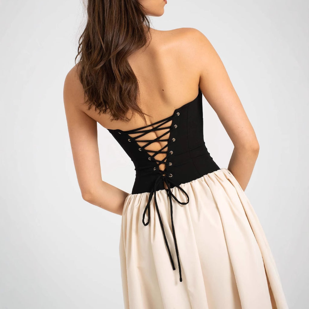 Damen Abendkleid mit elastischem Brustbereich und voluminösem Rock Sovae