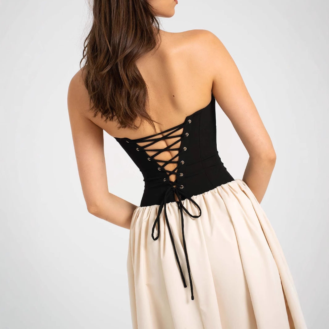 Damen Abendkleid mit elastischem Brustbereich und voluminösem Rock Sovae