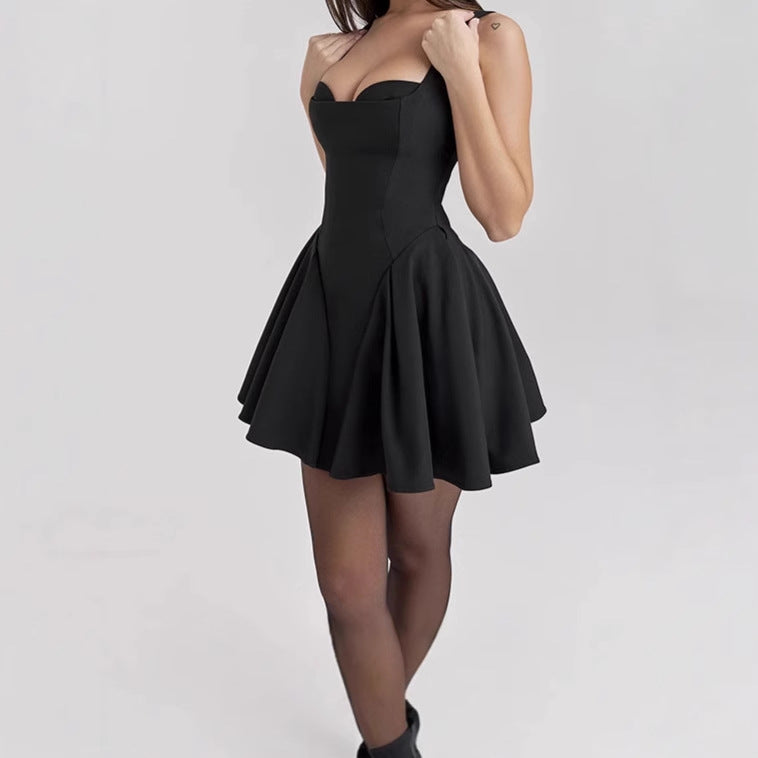 Damen Elegantes Minikleid im A-Linien-Schnitt mit herzförmigem Ausschnitt Sovae
