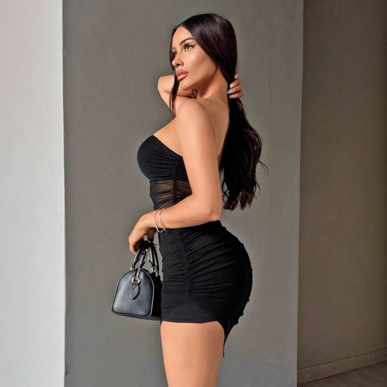 Damen Mini-Cocktailkleid mit raffinierten Rüschendetails Sovae