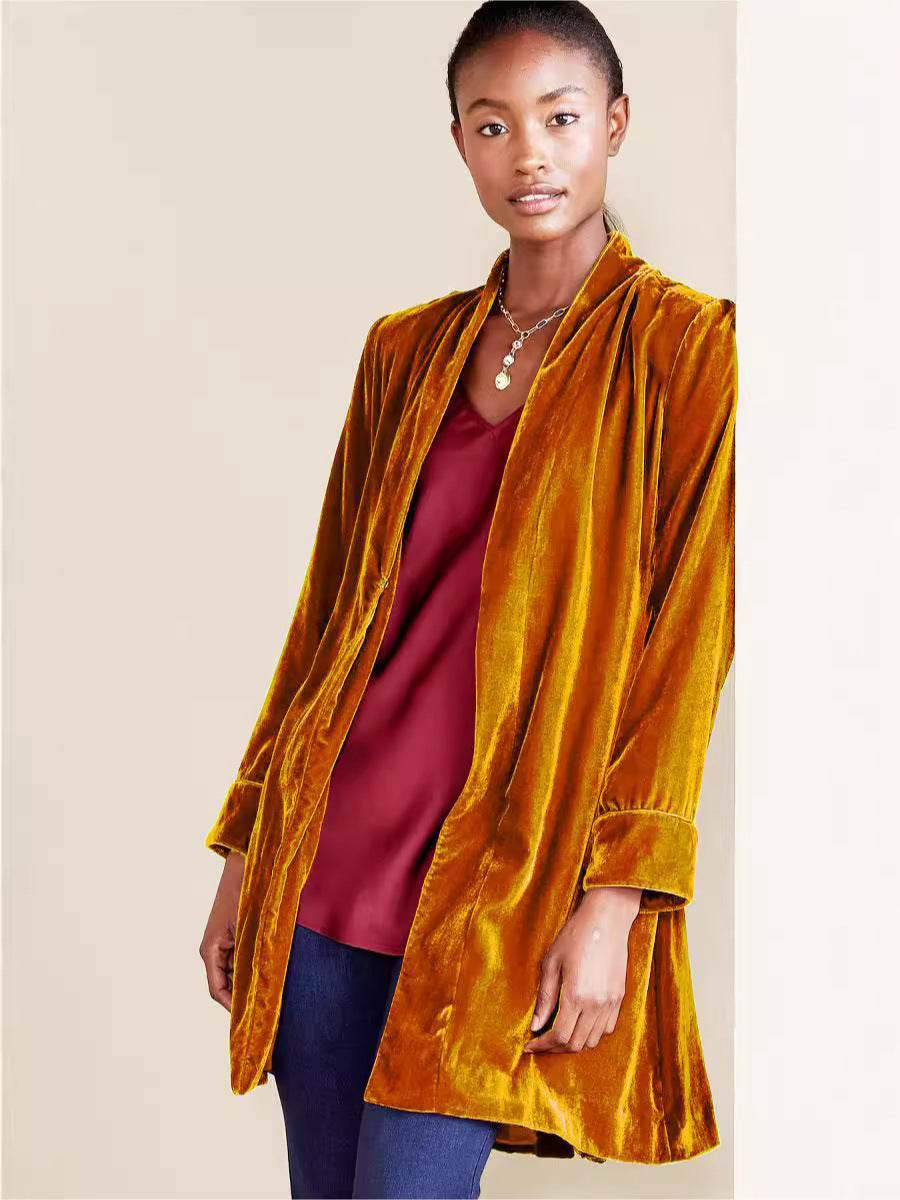 Damen luxuriöse Veloursjacke Sovae