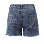 Damen modische Denim-Shorts mit fransigen Säumen Sovae