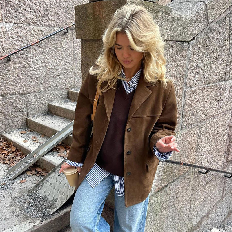 Damen Casual Blazerjacke aus hochwertigem Material Sovae