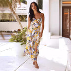 Damen Blütenprint Midikleid Sovae