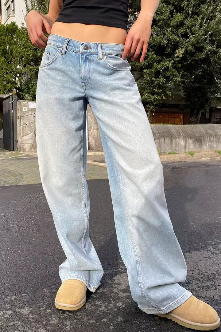 Damen Vintage Weit geschnittene Jeans Sovae