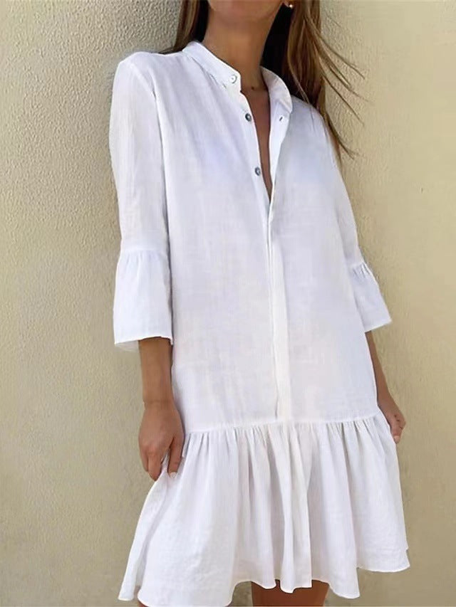 Damen Hemdkleid mit Rüschen Sovae