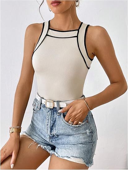 Damen Sportliches Bodysuit mit körpernahem Schnitt Sovae