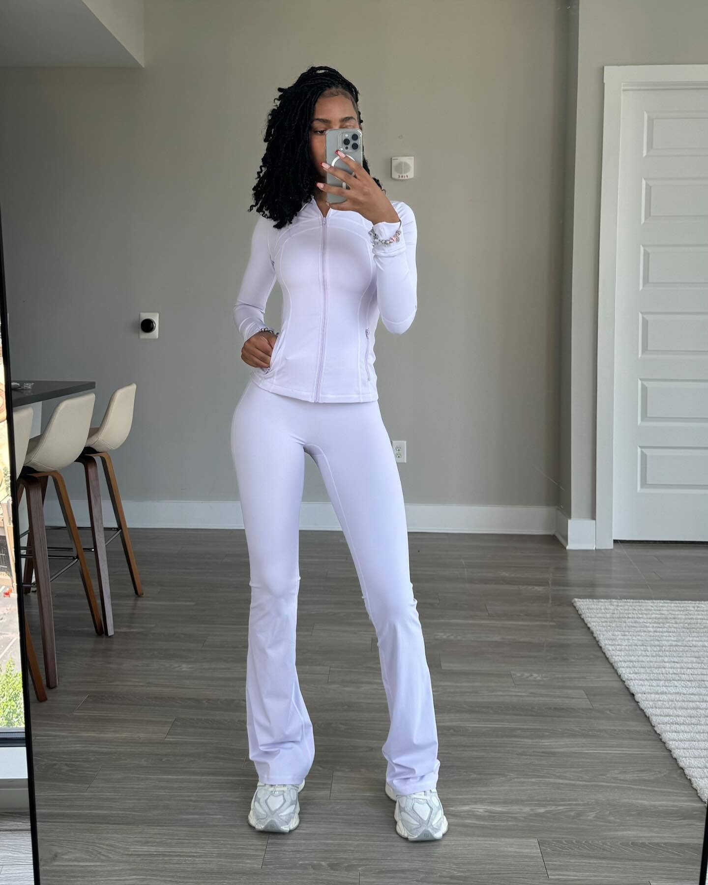 Damen Sportliches Freizeit-Loungewear-Set mit enganliegendem Langarmoberteil und hoher Taille Sovae