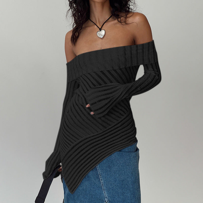Damen Off-Shoulder Stricktop Sovae