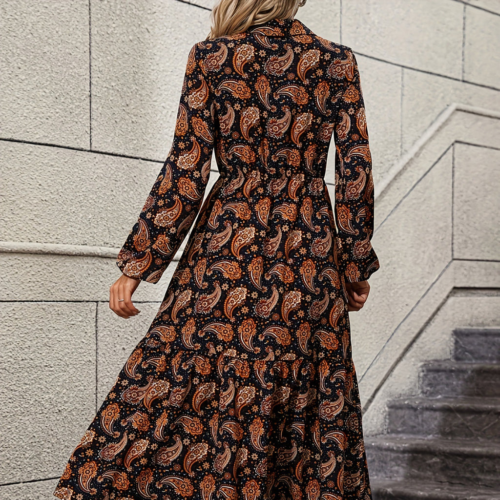 Damen Midikleid mit zeitlosem Paisleymuster Sovae