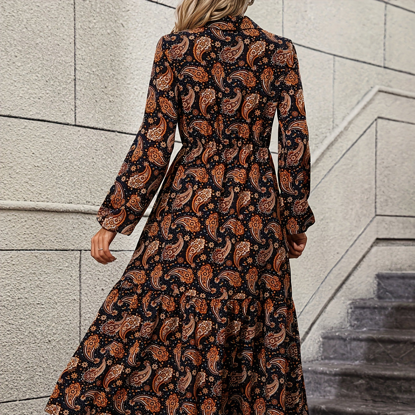 Damen Midikleid mit zeitlosem Paisleymuster Sovae