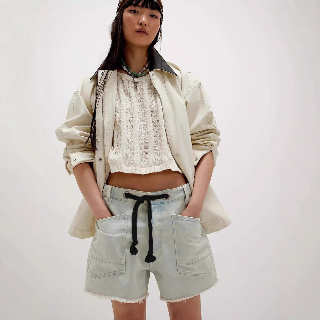 Damen lässige Relaxed-Fit Shorts mit praktischen Taschen Sovae