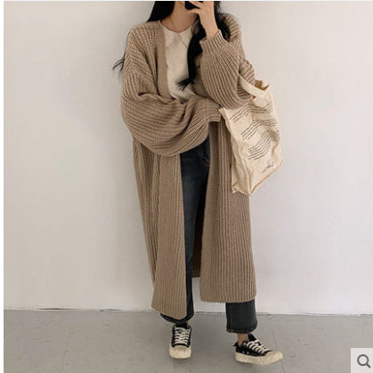 Damen Oversized Strickcardigan mit tiefen Raglanärmeln Sovae