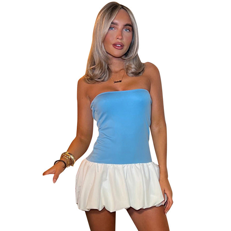 Damen Off-Shoulder Minikleid mit Rüschen Sovae