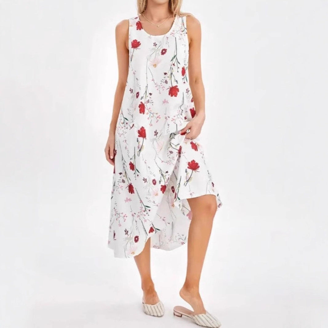 Damen Sommerkleid mit trendigem Leopardenmuster und praktischen Taschen Sovae