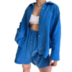 Damen lässige Strukturierte Hemdbluse Sovae