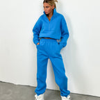 Damen Sportliches Freizeit-Loungewear-Set mit Stehkragen Sovae