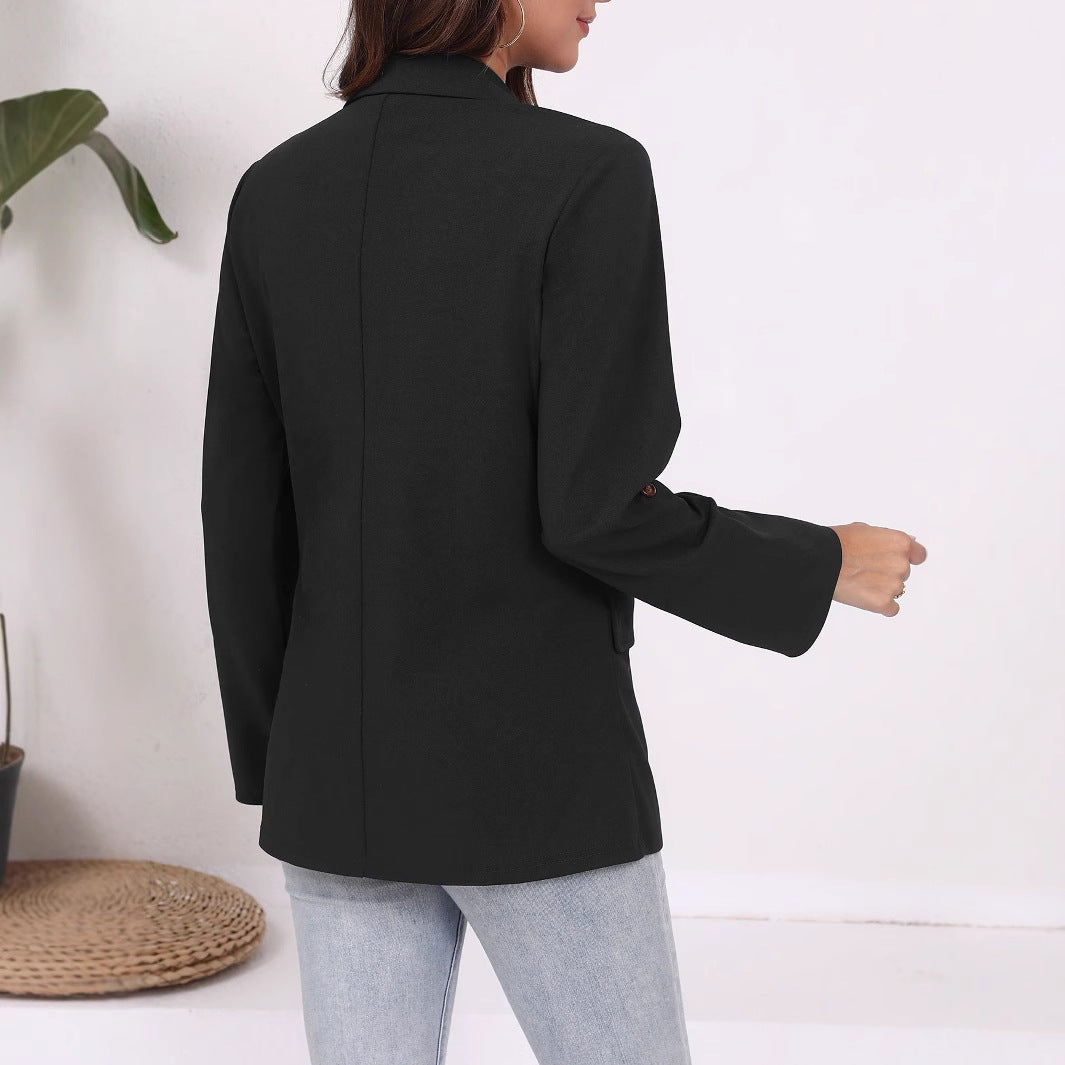 Damen Eleganter Blazer mit gestreiften Ärmeln und klassischem Schnitt Sovae