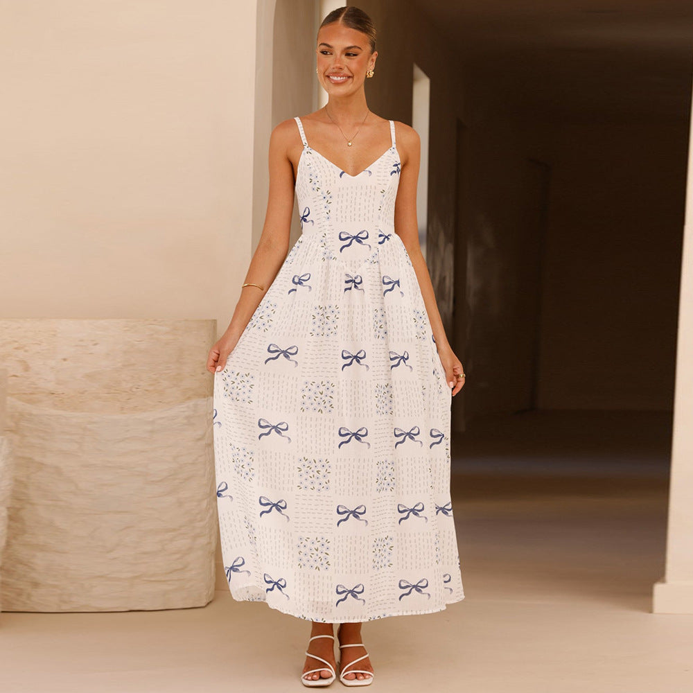 Damen Maxikleid mit floralen Mustern Sovae