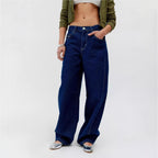 Damen Weit geschnittene Denim-Hose mit modernem Schnitt Sovae