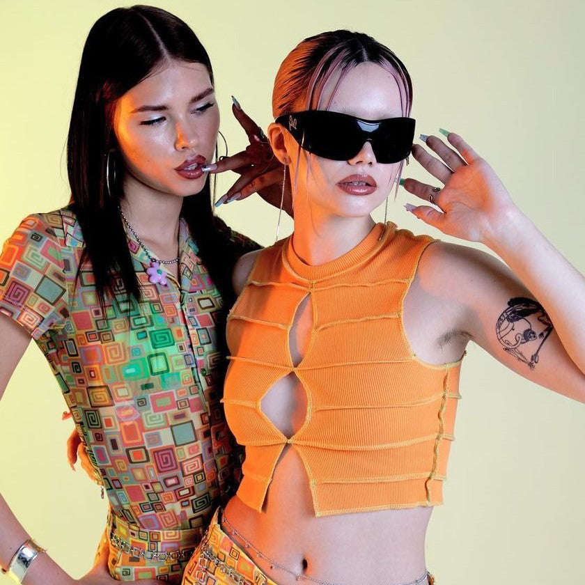 Damen Ärmelloses Crop-Top mit strukturiertem Design Sovae