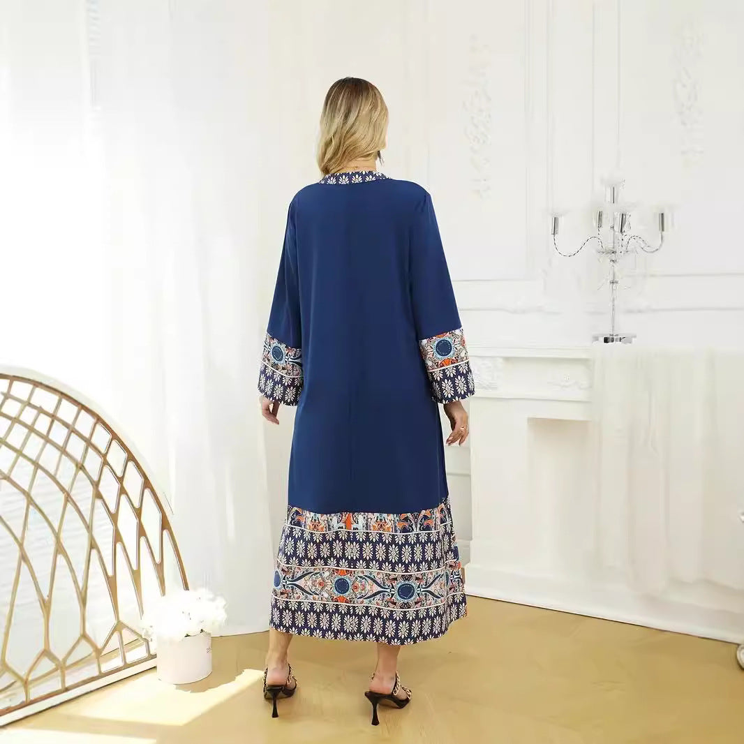 Damen boho-inspiriertes Maxidress mit bunten Paneelen Sovae