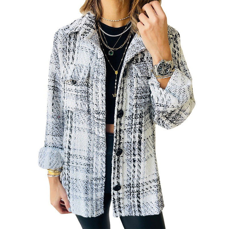 Damen lässige Karo-Hemdjacke Sovae
