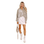 Damen lässige Oversized-Bluse aus strukturiertem Material Sovae