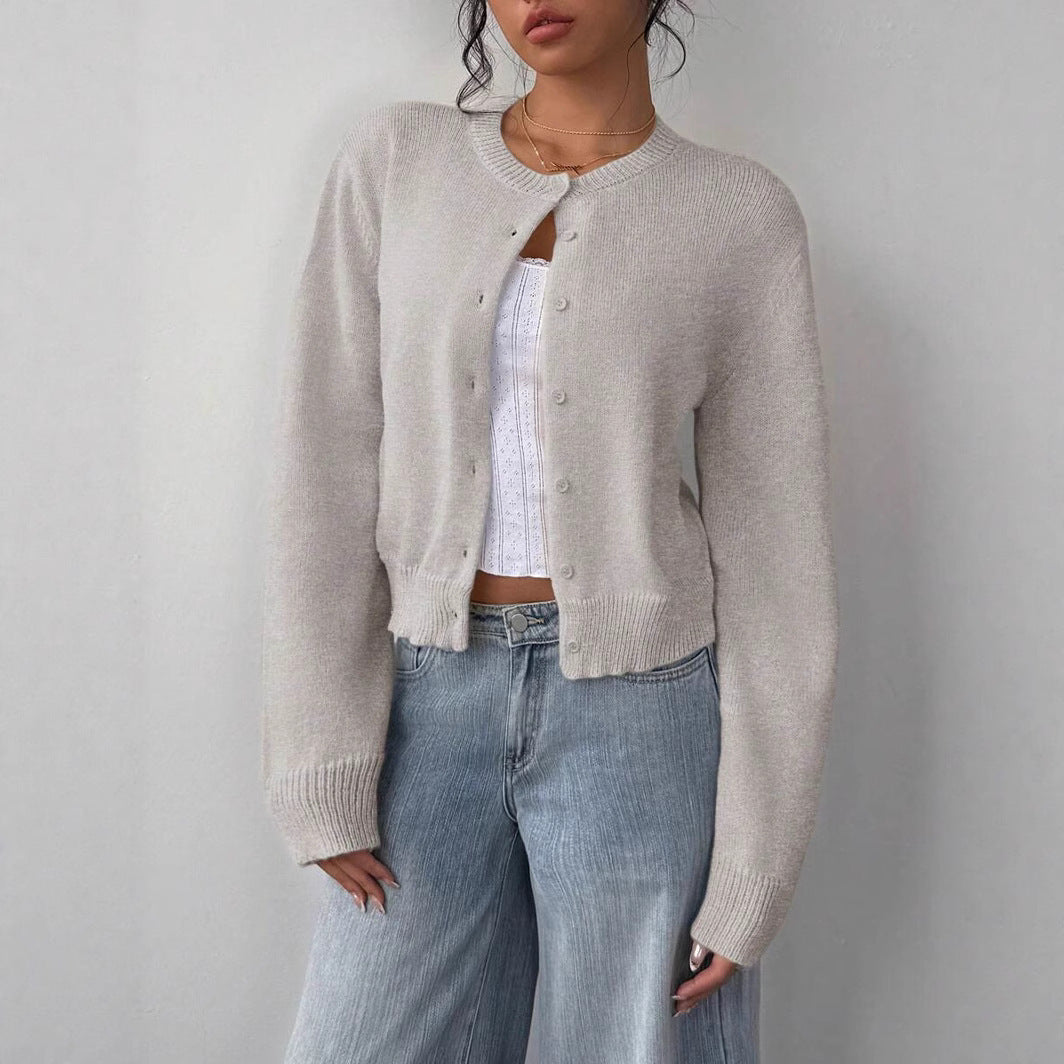 Damen lässige Strickjacke mit Knöpfen Sovae