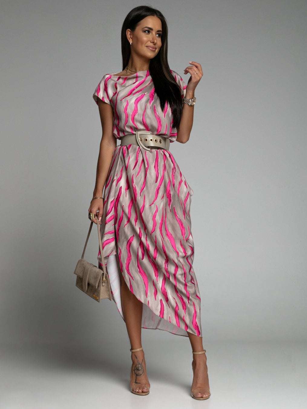 Damen Fließendes Maxikleid mit eleganten Tragevarianten Sovae