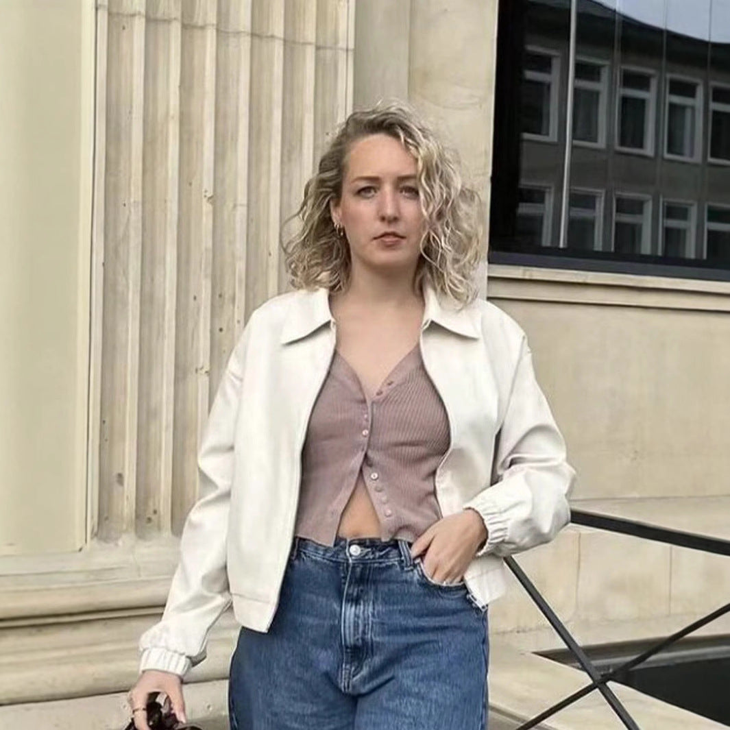 Damen trendige Übergangsjacke mit hohem Kragen und praktischen Eingrifftaschen Sovae
