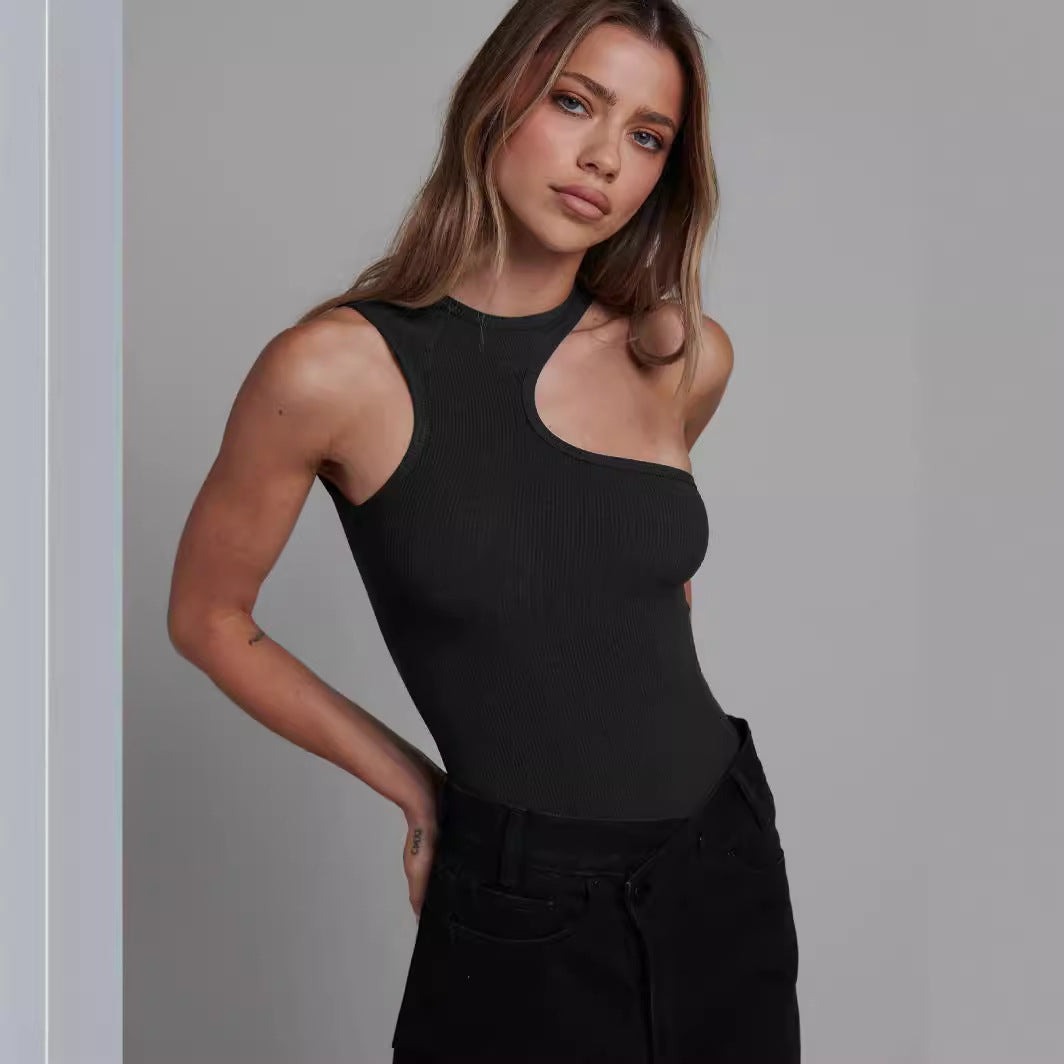 Damen asymmetrisches und figurbetontes Bodysuit Sovae