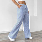 Damen lässige Baumwollhose mit weitem Bein und praktischen Taschen Sovae