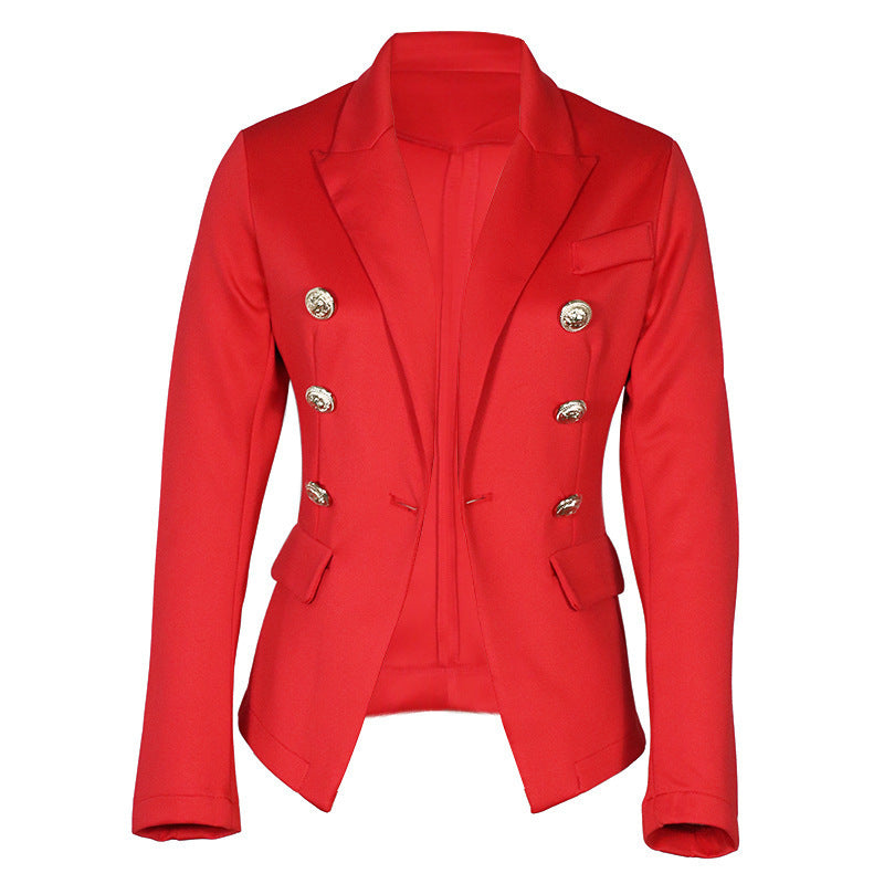 Damen Eleganter Blazer mit doppelter Knopfleiste und tailliertem Schnitt Sovae