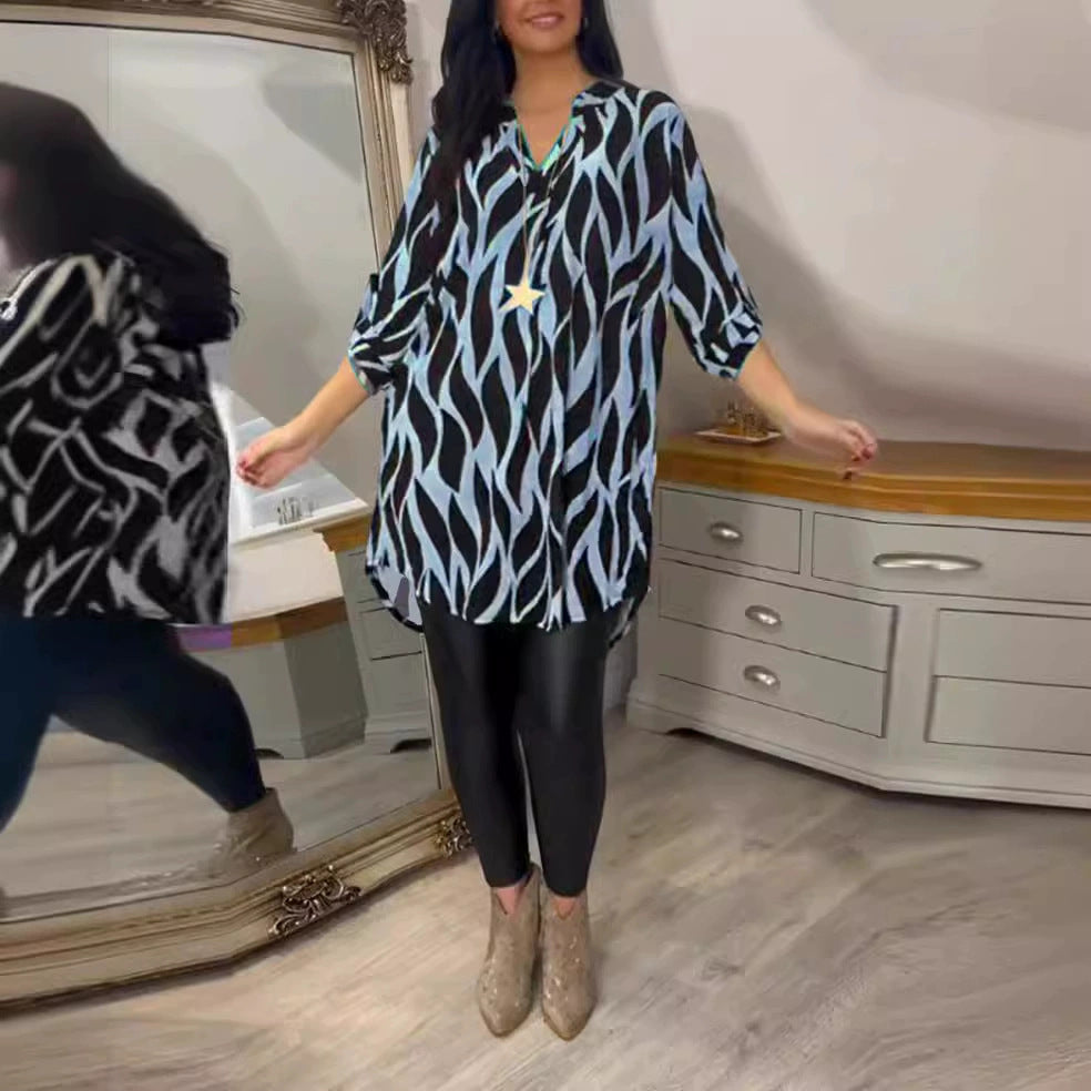 Damen Tunika mit raffiniertem Wellenmuster Sovae