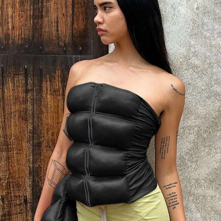 Damen gepolstertes Bustier mit Reißverschluss Sovae
