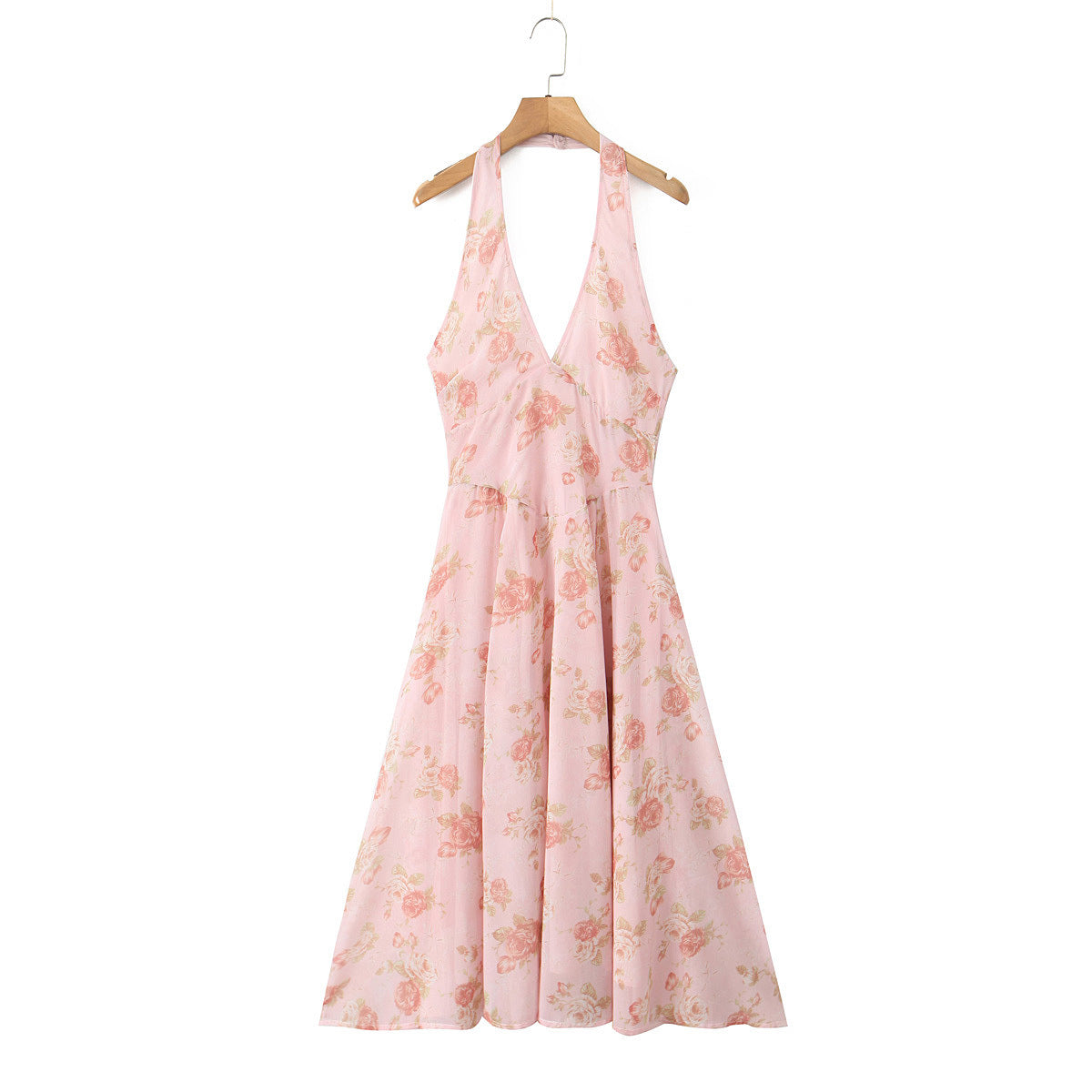 Damen Sommerliches Maxikleid mit tiefem V-Ausschnitt und floralen Mustern Sovae