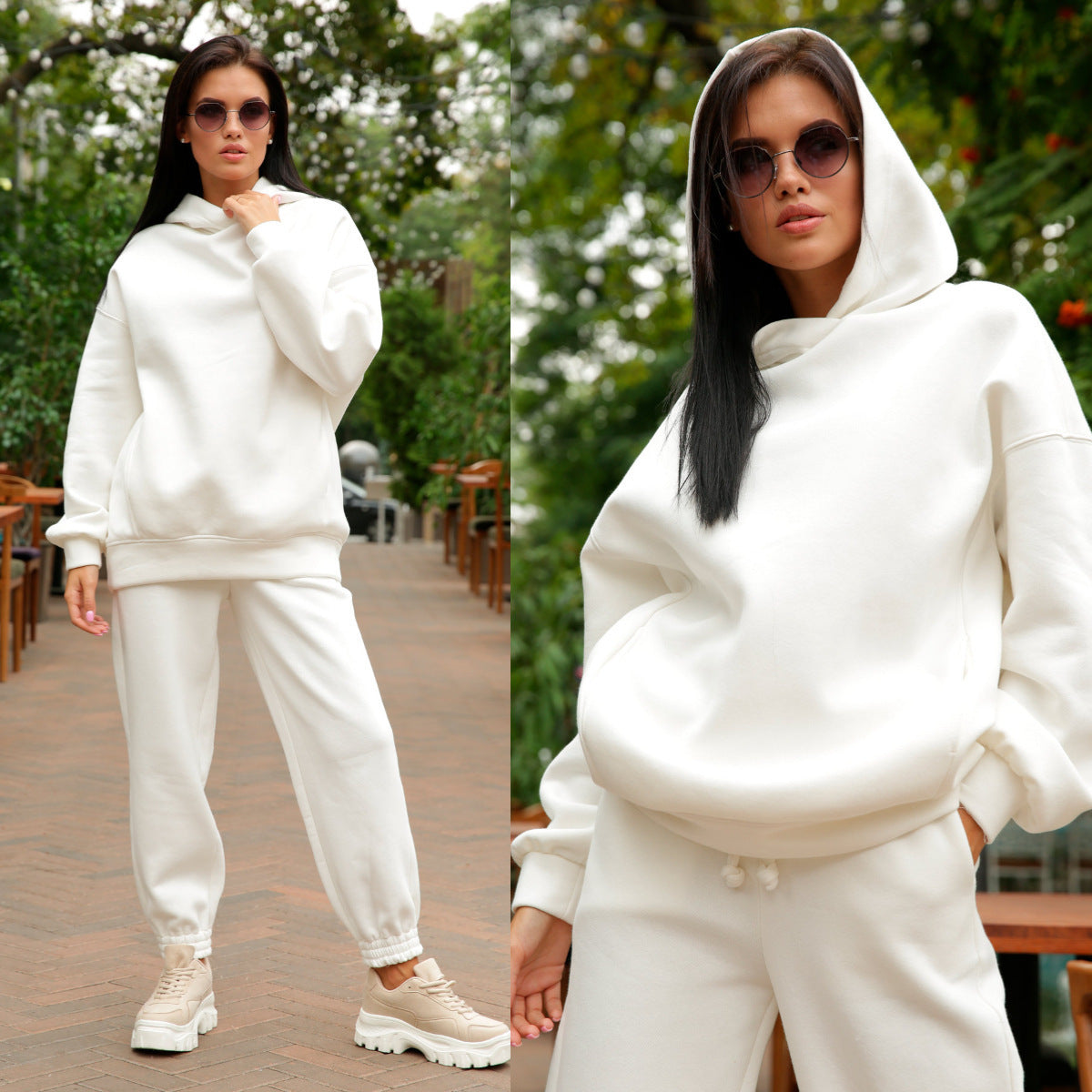 Damen sportlicher Hoodie und Jogginghose Set Sovae