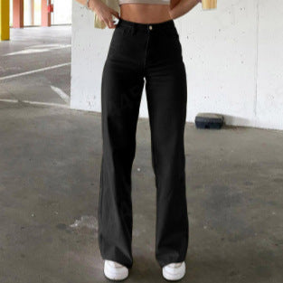 Damen Elegante Culotte-Jeans mit hohem Bund Sovae