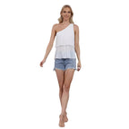 Damen Elegantes One-Shoulder Blusenshirt Sovae