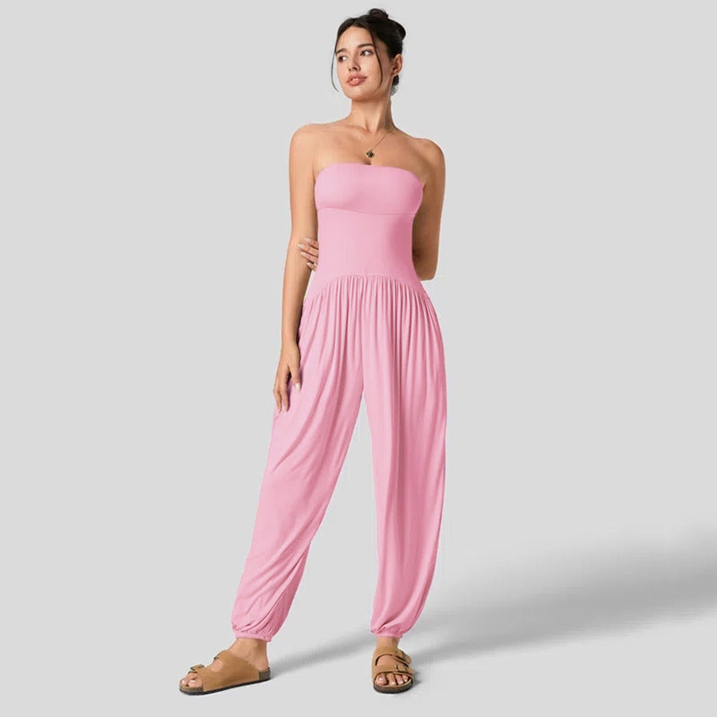 Damen legerer Overall mit schulterfreiem Design Sovae