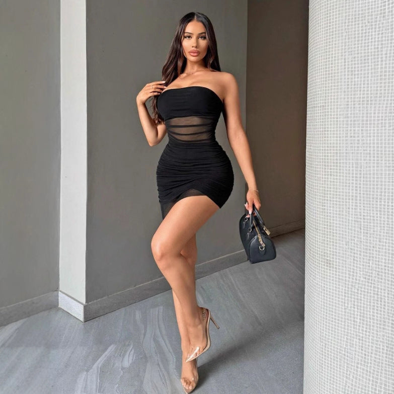 Damen Mini-Cocktailkleid mit raffinierten Rüschendetails Sovae