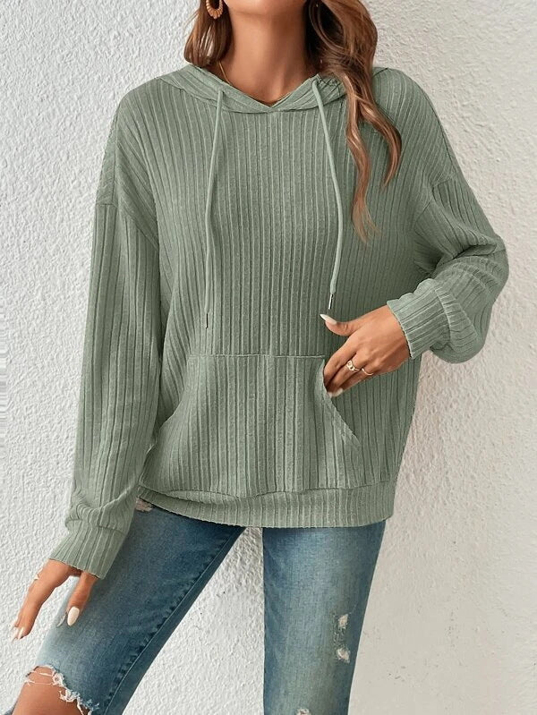 Damen Langärmliger Kapuzenpullover Sovae