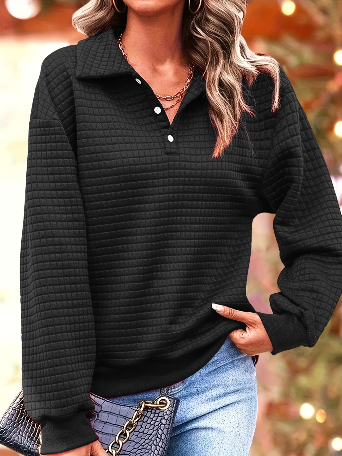 Damen lässiger Pullover mit strukturiertem Stoff Sovae