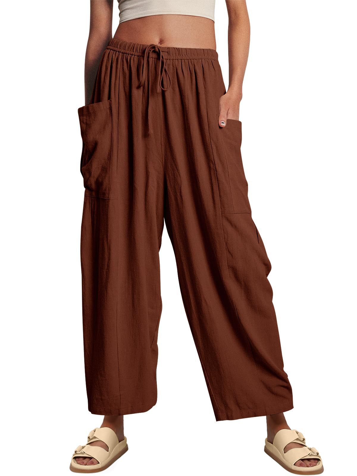 Damen weite Leinenhose Sovae