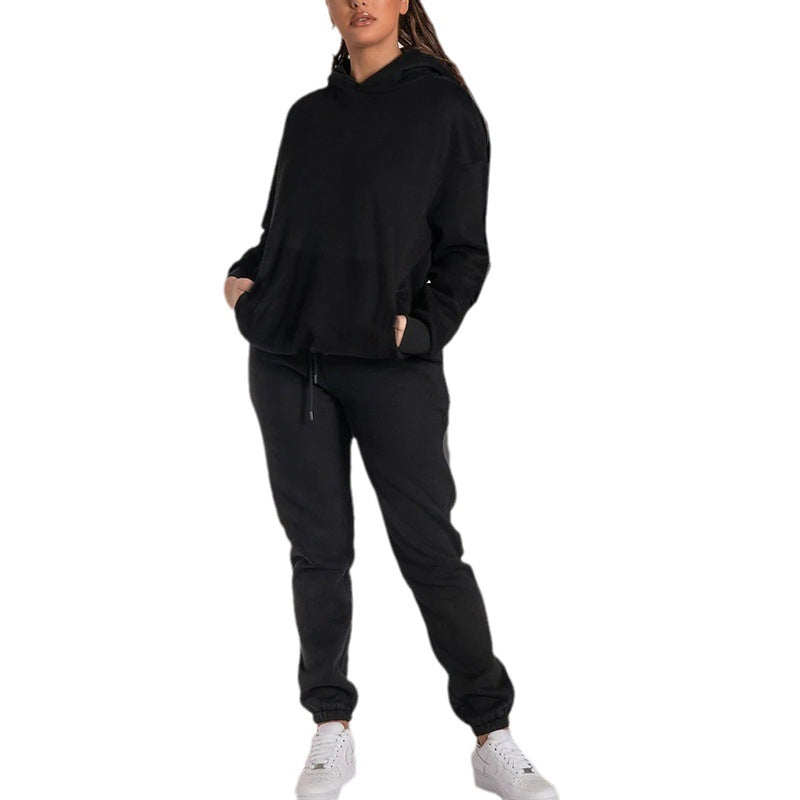 Damen gemütliches Fleece-Hoodie- und Jogginghosen-Set Sovae