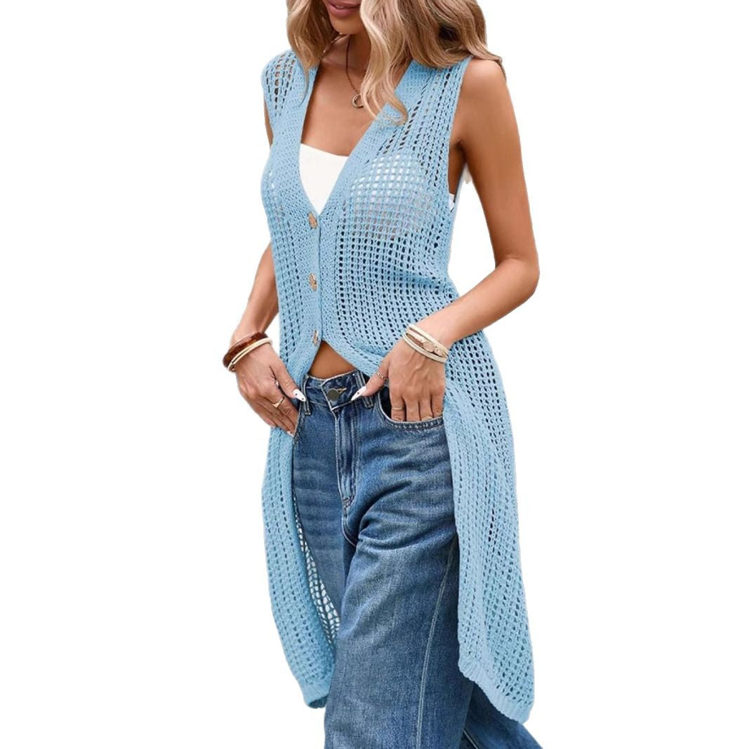 Damen Lässige Strickweste Sovae