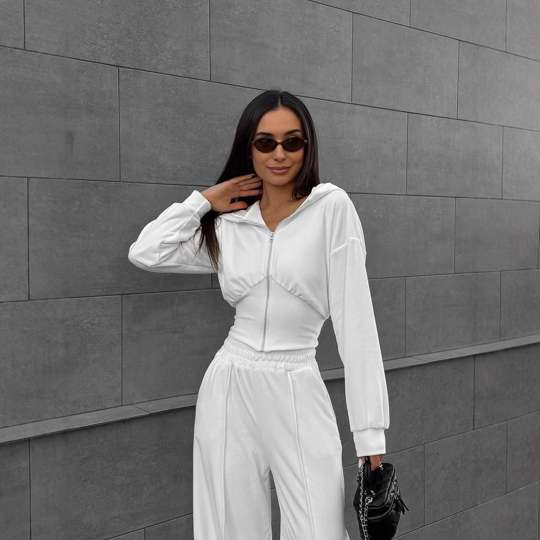 Damen Sportliches Loungewear-Set mit Kapuze und elastischem Bund Sovae